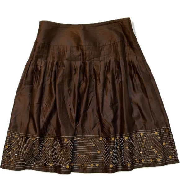 Alfani Dresses & Skirts - Y2K Alfani Brown Gold Embellished Bubble Skirt Size 2P